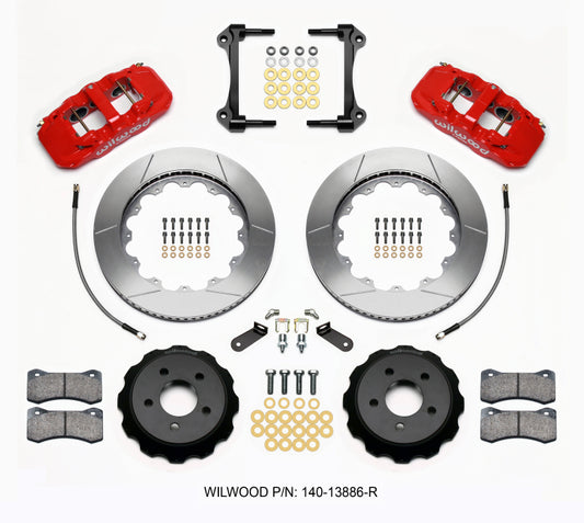 Wilwood AERO6 Front Hat Kit 14.00 Red 2015-Up Mustang w/Lines Wilwood