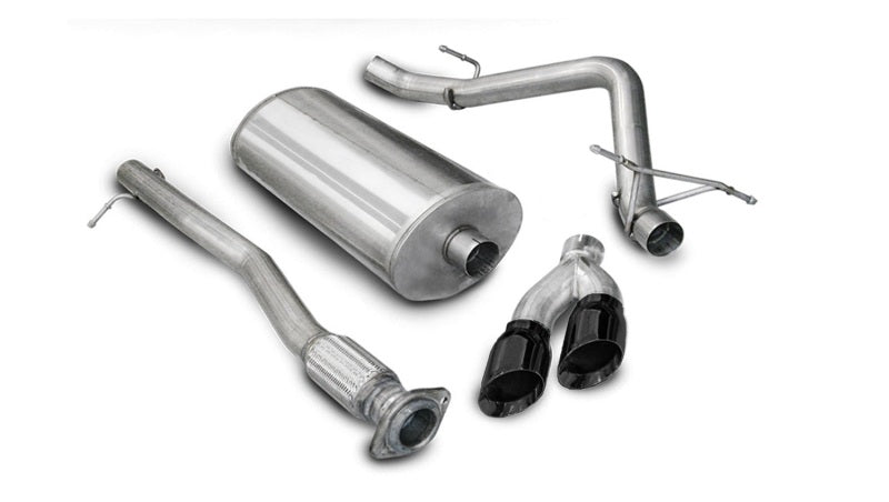 Corsa 10-10 GMC Sierra Denali 6.2L V8 3in Cat-Back Single Side w Twin 4in Black Pro-Series Tips CORSA Performance