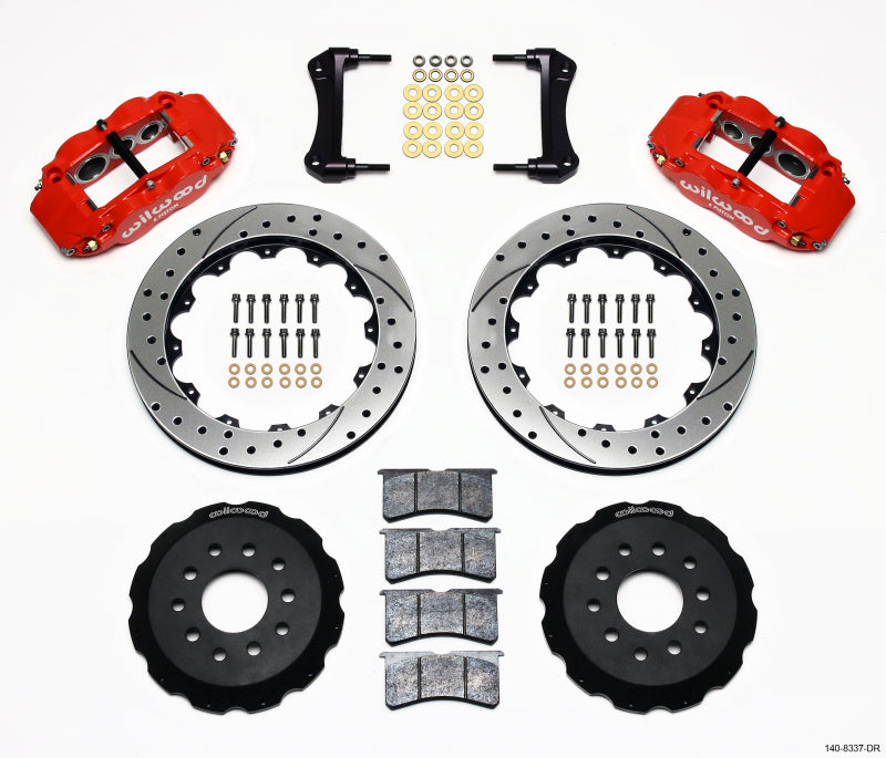 Wilwood Narrow Superlite 6R Front Hat Kit 12.88in Drill Red 88-93 Corvette C4 Wilwood