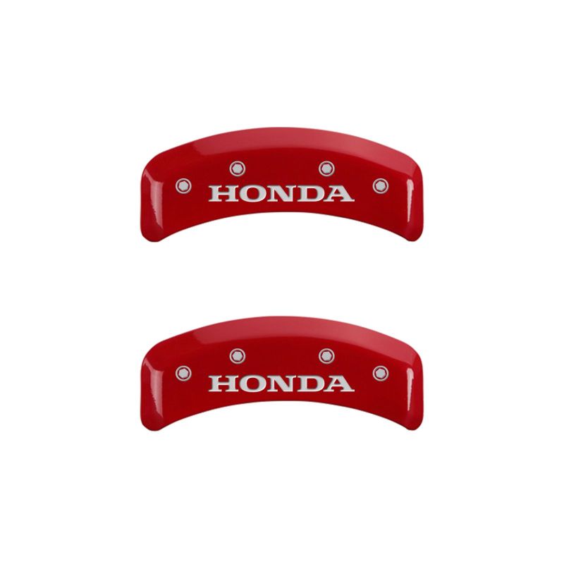MGP 4 Caliper Covers Engraved Front & Rear Honda Red finish silver ch MGP