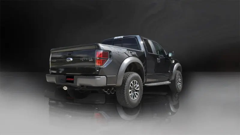 Corsa 11-14 Ford F-150 Raptor 6.2L V8 145in Wheelbase Black Xtreme Cat-Back Exhaust - eliteracefab.com