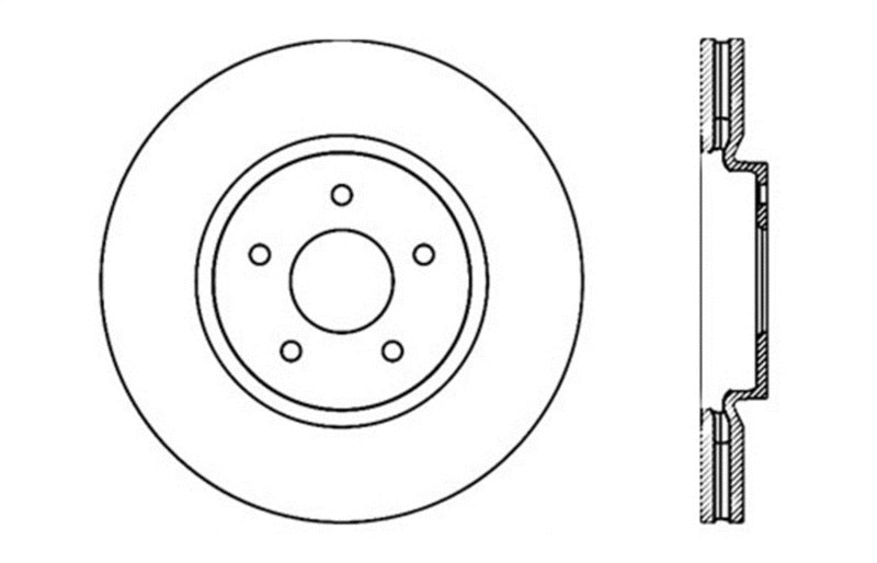 STOPTECH NISSAN 370Z / INFINITI G37 SPORTSTOP DRILLED FRONT LEFT ROTOR, 128.42100L - eliteracefab.com