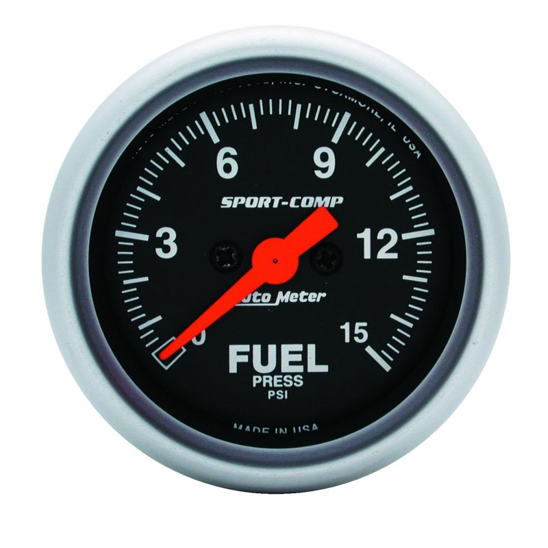 Autometer Sport-Comp 52mm 15PSI Electronic Fuel Pressure Gauge 3361