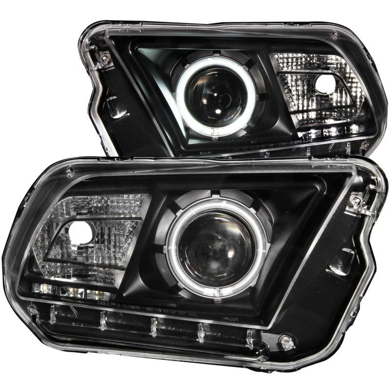 ANZO USA Ford Mustang Projector Headlights W/ Halo Black Ccfl; 2010-2014 - eliteracefab.com