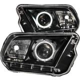 ANZO USA Ford Mustang Projector Headlights W/ Halo Black Ccfl; 2010-2014