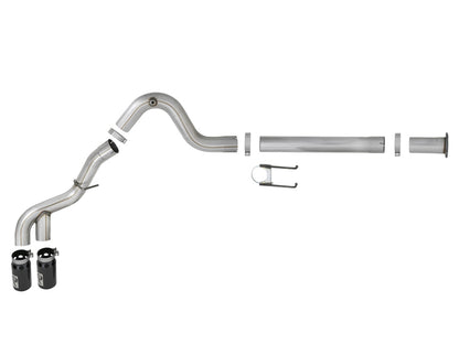 aFe Power 15-16 Ford F250/F350 6.7L Diesel Rebel XD 4in 409 SS DPF-Back Exhaust System - Black Tips aFe