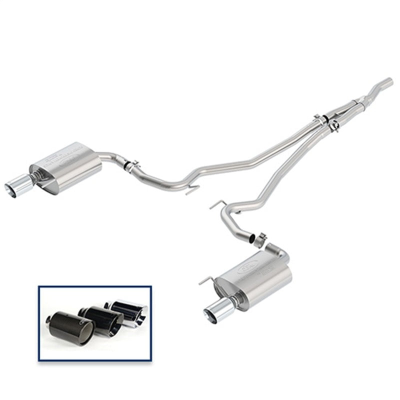 Ford Racing 2018 Mustang 2.3L Ecoboost Cat-Back Touring Exhaust System w/Chrome Tips Ford Racing