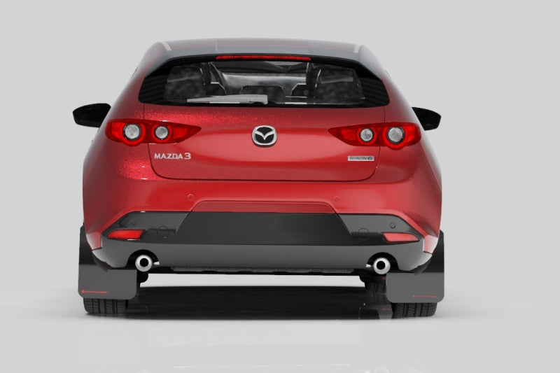 Rally Armor 2019+ Mazda3 GT Sport Hatch UR Black Mud Flap w/ Red Logo - eliteracefab.com