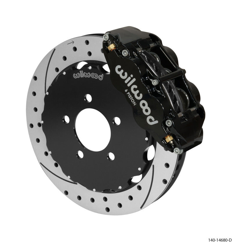 Wilwood Narrow Superlite 6R Front Big Brake Kit 12.88in Drilled Black 05-11 Ford Crown Victoria Wilwood