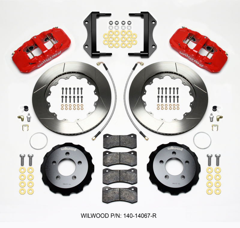 Wilwood AERO6 Front Hat Kit 14.25 Red 2014-Up Challenger w/Lines - eliteracefab.com