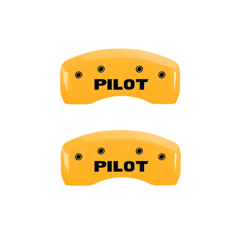MGP 4 Caliper Covers Engraved Front Honda Engraved Rear Pilot/2015 Yellow finish black ch MGP