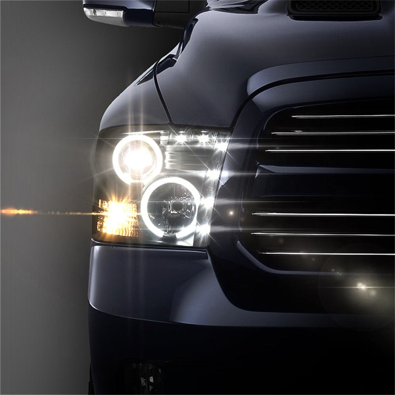 Spyder Dodge Ram 1500 09-14 Projector Headlights Halogen- CCFL Halo LED - Blk PRO-YD-DR09-CCFL-BK - eliteracefab.com