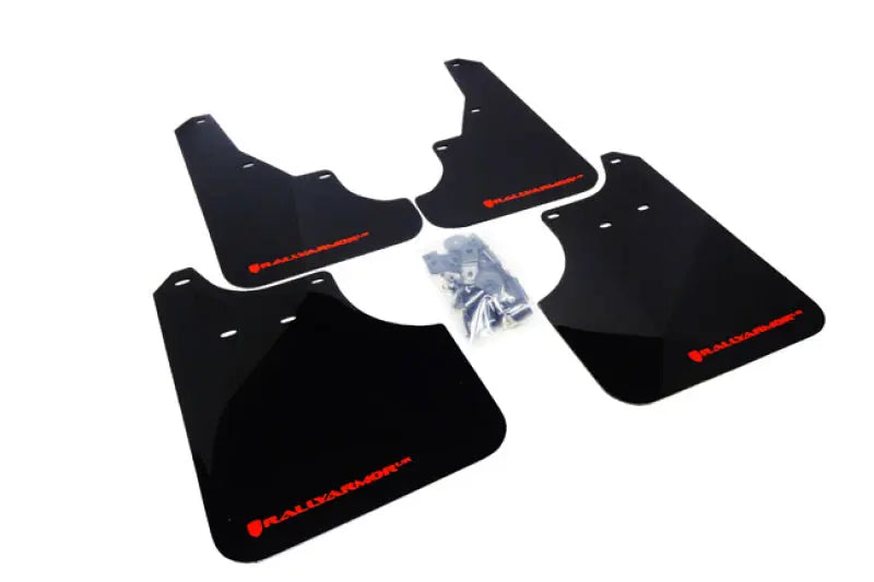 Rally Armor UR Mudflaps Black Urethane Red Logo 2009-2013 Forester / 2009-2013 FXT - eliteracefab.com