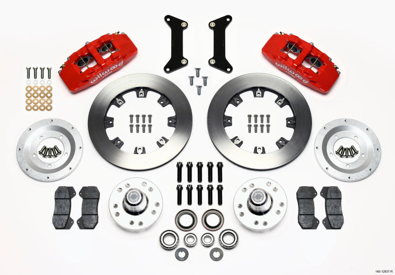 Wilwood Dynapro 6 Front Hub Kit 12.19in Red 79-87 GM G Body Wilwood
