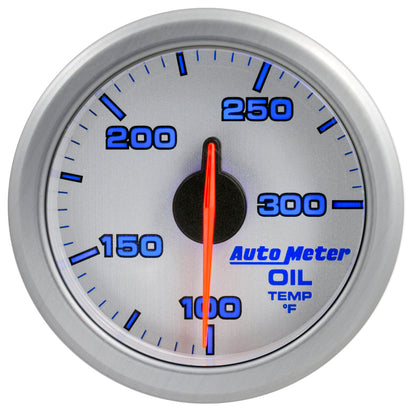 Autometer Airdrive 2-1/6in Oil Temp Gauge 100-300 Degrees F - Silver 9140-UL