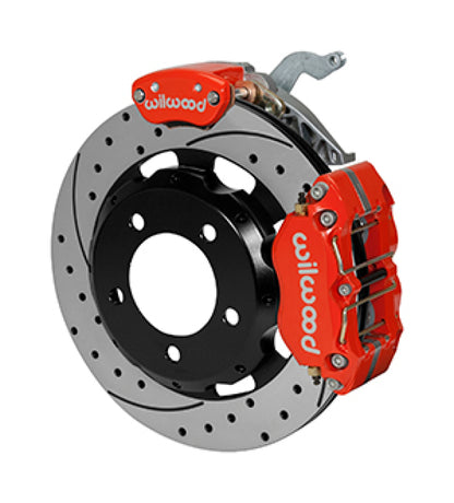 Wilwood Dynapro Radial / MC4 Rear Kit 12.19 Drilled Red Backdraft Roadster w/E46 Suspension w/Lines Wilwood