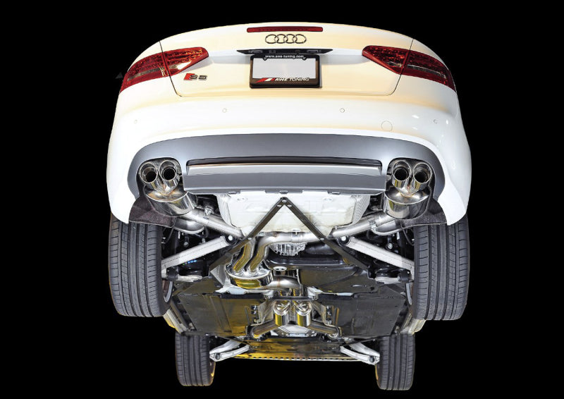 AWE Tuning Audi B8 / B8.5 S5 Cabrio Touring Edition Exhaust - Non-Resonated - Chrome Silver Tips AWE Tuning