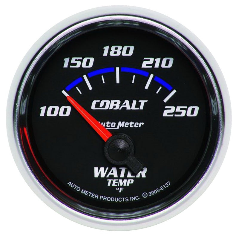 Autometer Cobalt 52.4mm 100-250 deg. F Short Sweep Electronic Water Temperature Gauge.