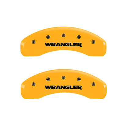 MGP 4 Caliper Covers Engraved Front & Rear WRANGLER Yellow finish black ch MGP