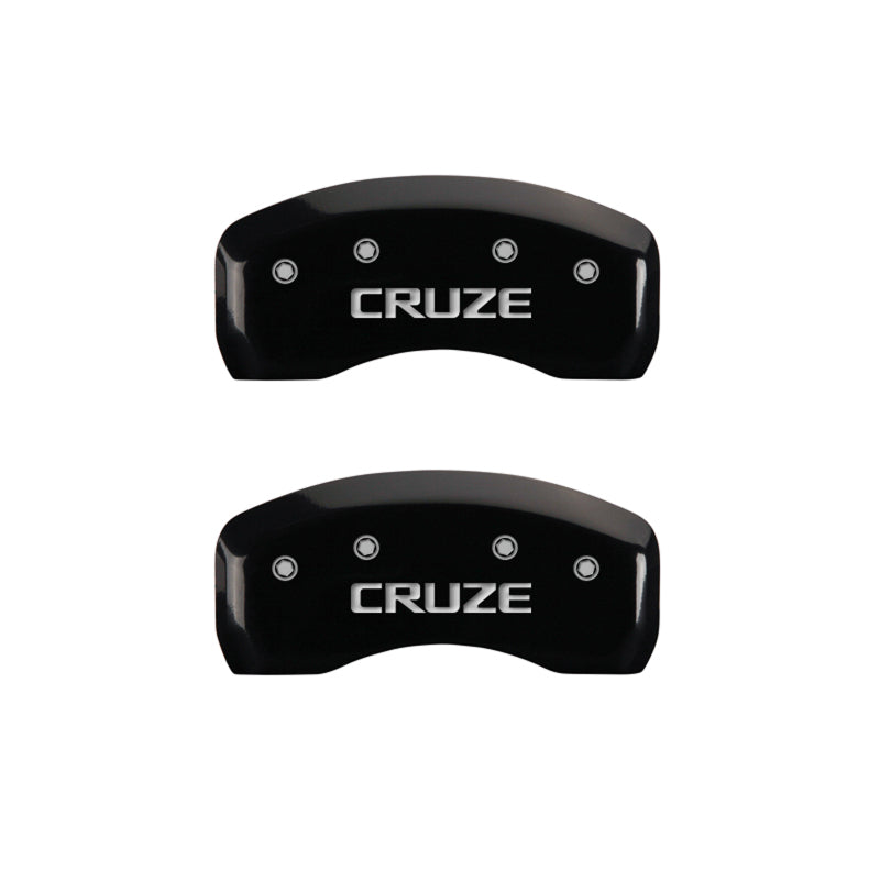 MGP 4 Caliper Covers Engraved Front & Rear Cruze Black finish silver ch MGP