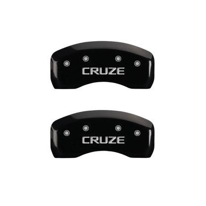 MGP 4 Caliper Covers Engraved Front & Rear Cruze Black finish silver ch MGP
