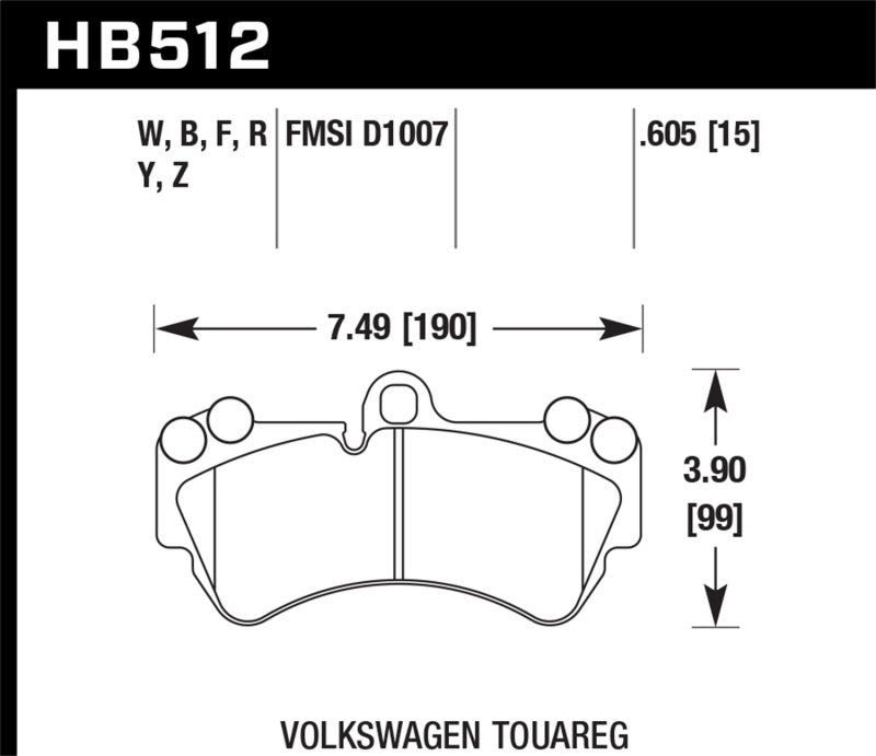 Hawk Performance DTC-30 Front Brake Pads - HB512W.605 Hawk Performance