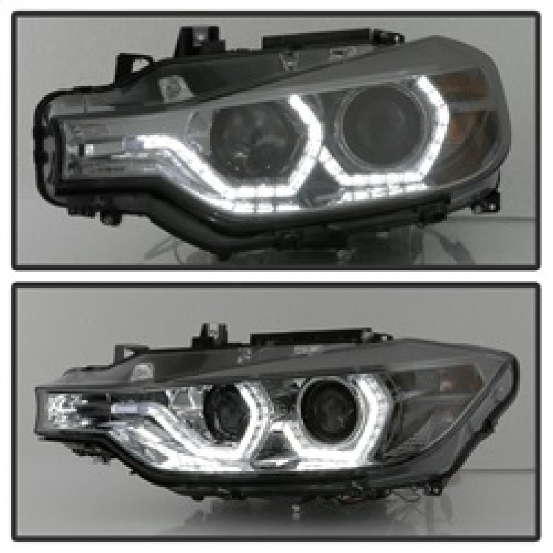 Spyder 12-14 BMW F30 3 Series 4DR Projector Headlights - LED DRL - Smoke (PRO-YD-BMWF3012-DRL-SM) - eliteracefab.com