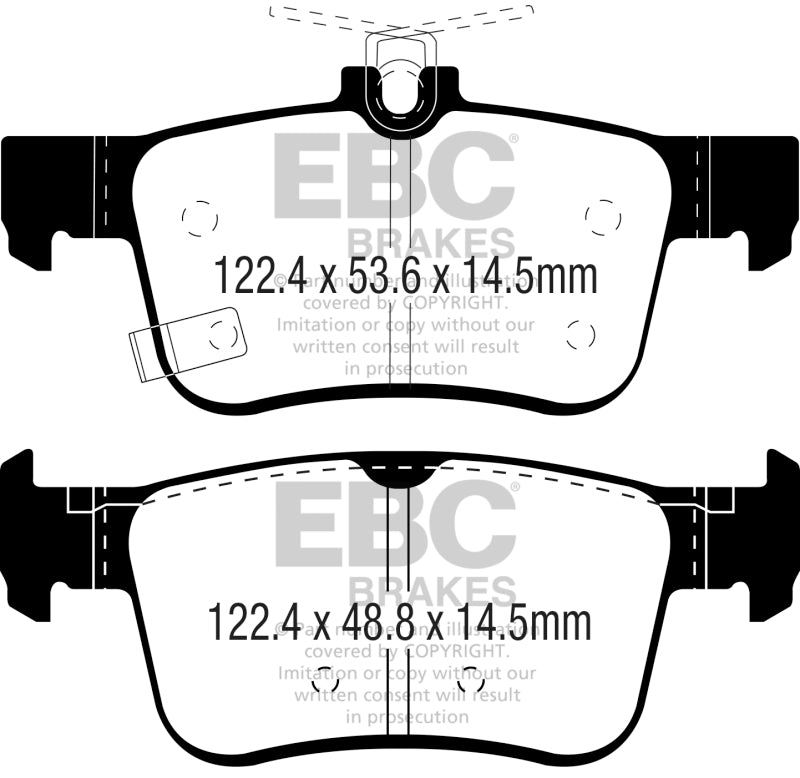 EBC 2016+ Honda Civic Coupe 1.5L Turbo Ultimax2 Rear Brake Pads - eliteracefab.com