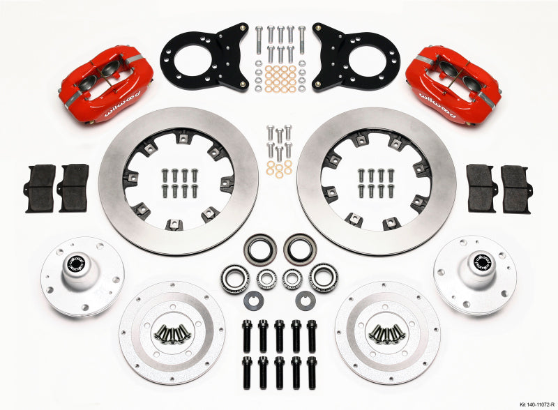 Wilwood Forged Dynalite Front Kit 12.19in Red 1965-1969 Mustang Disc & Drum Spindle Wilwood