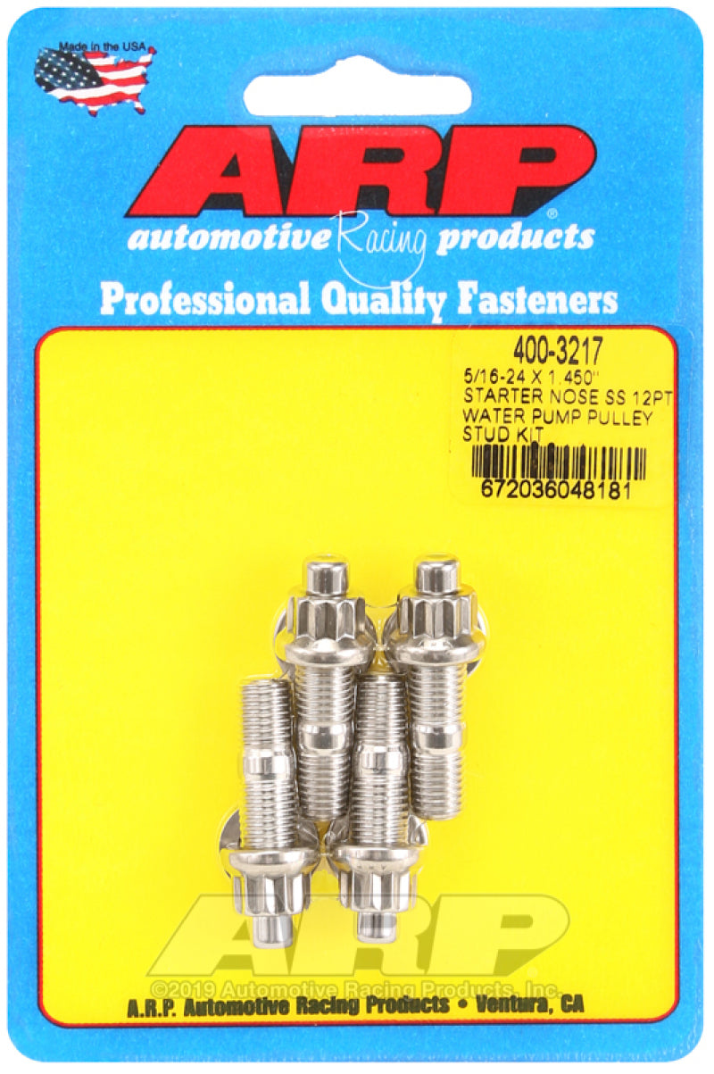 ARP 5/16-24 x 1.450 Starter Nose SS 12Pt Water Pump Pulley Stud Kit ARP