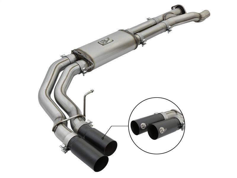 aFe POWER Rebel Series 3in 409 SS Cat Back Exhaust w/ Black Tips 17 Ford F-150 Raptor V6-3.5L - eliteracefab.com