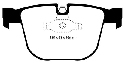 EBC 08-10 BMW M3 4.0 (E90) Yellowstuff Rear Brake Pads - eliteracefab.com