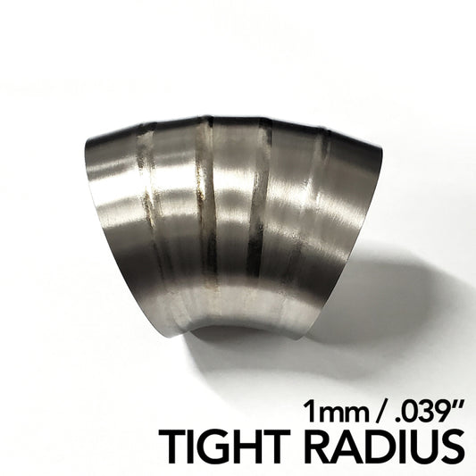 Ticon 3.5in Welded Pie Cuts 1.65D Loose Radius 45° Bend 1mm/.039in- 5pk