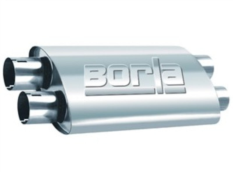 Borla Universal ProXS Muffler - Oval Dual/Dual Inlet/Outlet 2.5in Tubing 19inx4inx9.5in Case - eliteracefab.com