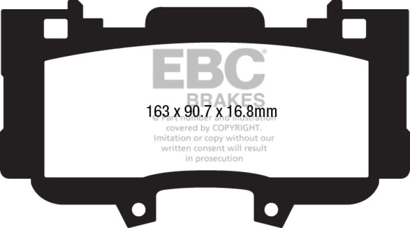 EBC 15+ Ford Mustang 2.3 Turbo Performance Pkg Yellowstuff Front Brake Pads - eliteracefab.com