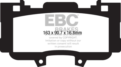 EBC 15+ Ford Mustang 2.3 Turbo Performance Pkg Redstuff Front Brake Pads - eliteracefab.com