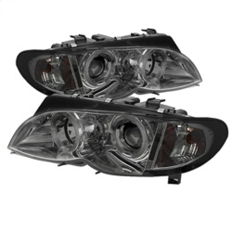 Spyder BMW E46 3-Series 02-05 4DR Projector Headlights 1PC LED Halo Smke PRO-YD-BMWE4602-4D-AM-SM - eliteracefab.com