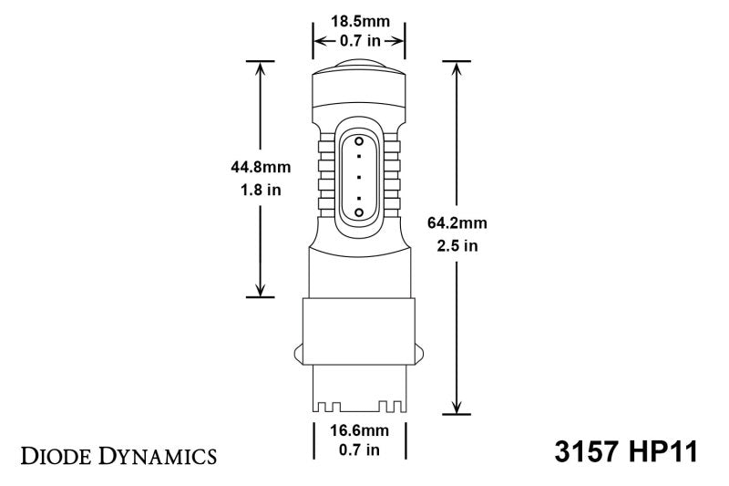 Diode Dynamics 3157 LED Bulb HP11 LED - Amber Set of 6