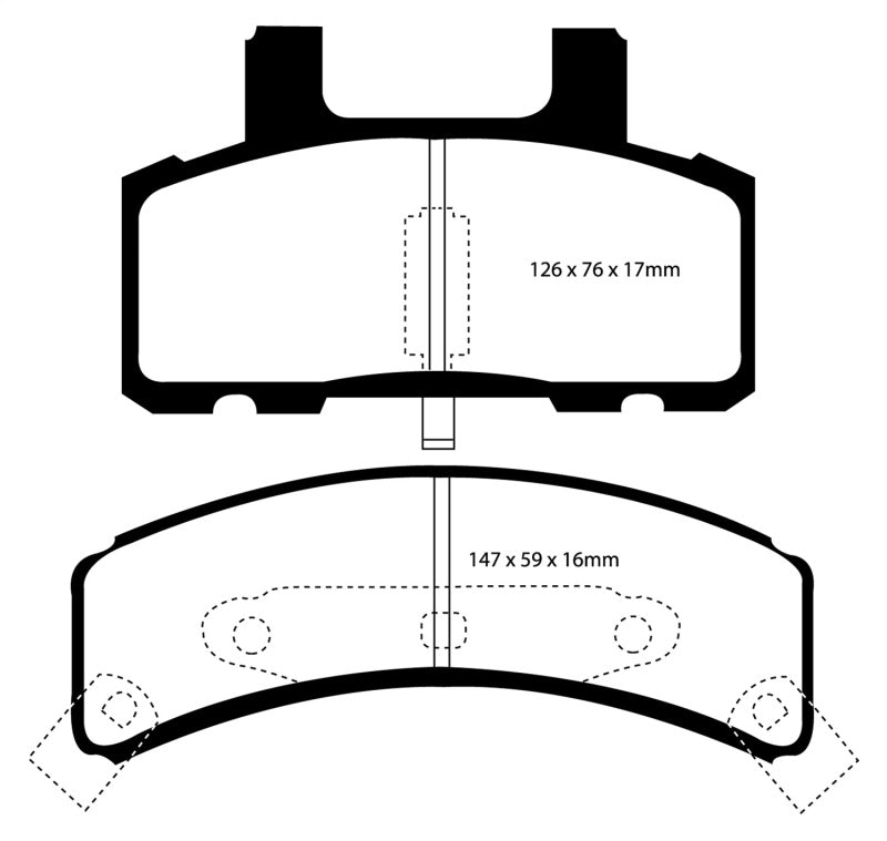 EBC 97-99 Cadillac Deville 4.6 (Rear Drums) Yellowstuff Front Brake Pads - eliteracefab.com