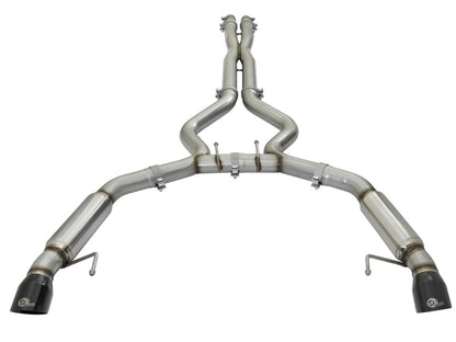aFe MACHForce XP 3in 304 SS Sport Tone Cat-Back w/ Black Tips 15-17 Ford Mustang V6-3.7L/V8-5.0L aFe