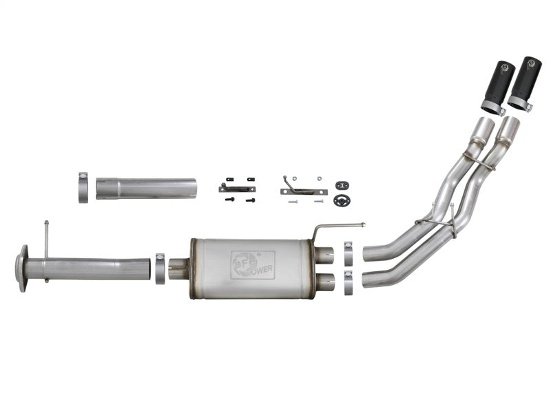 aFe Rebel Series Exht 3in SS Middle Side Exit CB w/ Black Tips 11-14 Ford F150 Ecoboost V6 3.5L (tt) - eliteracefab.com