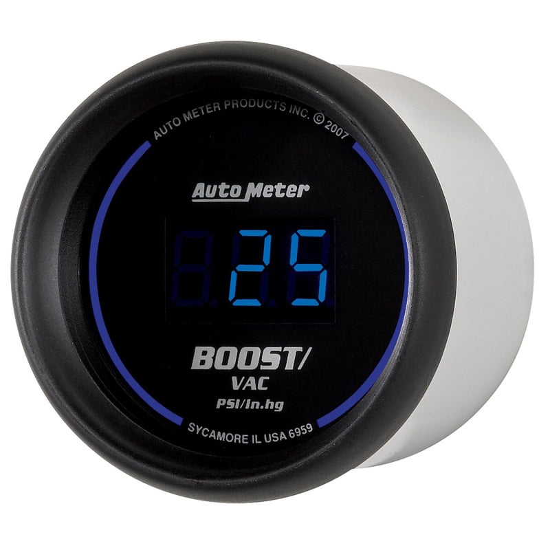 Autometer Cobalt Digital 52.4mm Black Vacuum/Boost Gauge.