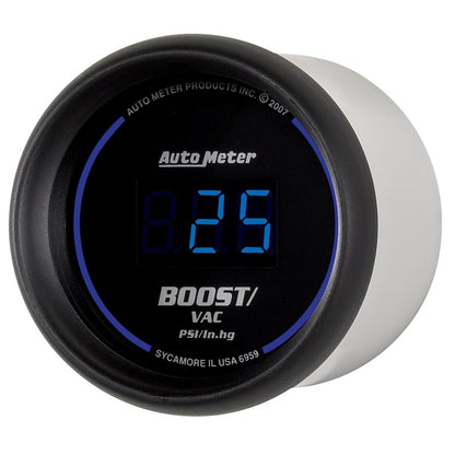 Autometer Cobalt Digital 52.4mm Black Vacuum/Boost Gauge.