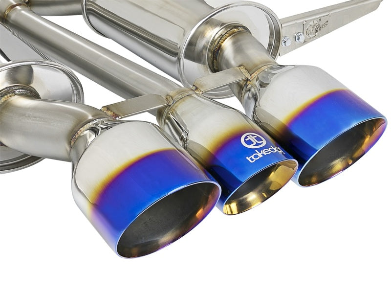 aFe Takeda 3in 304 SS Cat-Back Exhaust w/ Blue Flame Tips 2017+ Honda Civic Type R I4 2.0L (t) - eliteracefab.com