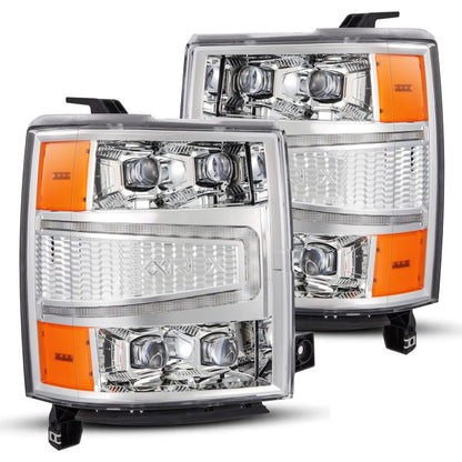 AlphaRex 880240 04-15 Chevy 1500HD NOVA-Series LED Proj Headlights Chrome w/Activ Light/Seq Signal & SB DRL