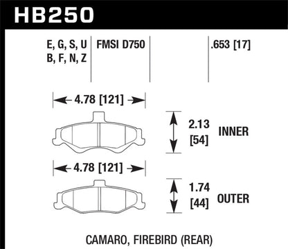 Hawk 1998-2002 Chevrolet Camaro SS 5.7 HPS 5.0 Rear Brake Pads - eliteracefab.com