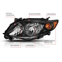 Load image into Gallery viewer, ANZO 2009-2010 Toyota Corolla Crystal Headlight Black Amber - eliteracefab.com