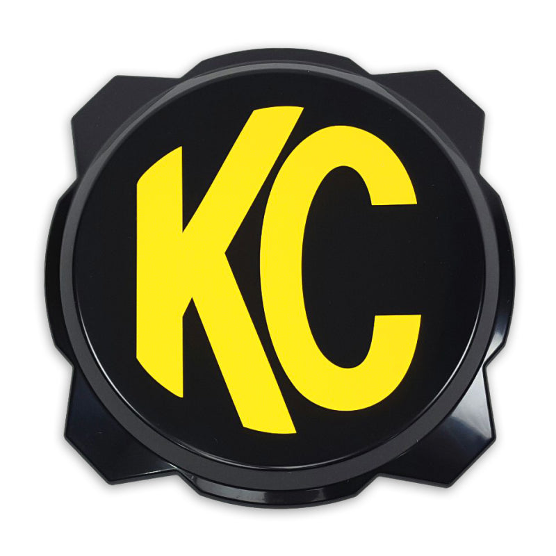 KC HiLiTES 6in. Hard Cover for Gravity Pro6 LED Lights (Single) - Black w/Yellow KC Logo - eliteracefab.com