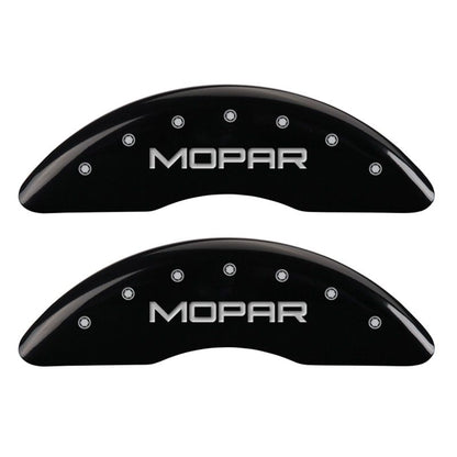 MGP 4 Caliper Covers Engraved Front & Rear MOPAR Black finish silver ch MGP