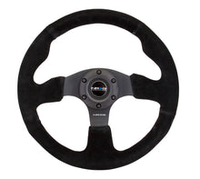 Load image into Gallery viewer, NRG Reinforced Steering Wheel 320mm Suede Steering Wheel Black Stitch - eliteracefab.com